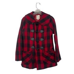 Tulle Red & Black Plaid Coat-Women's Size XS